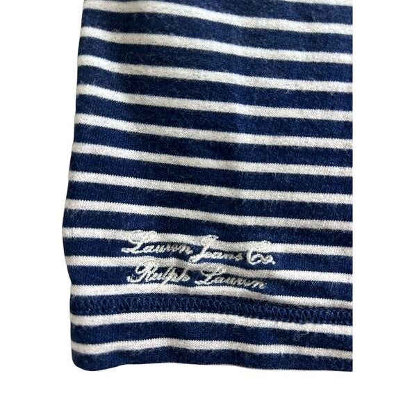 Lauren Ralph Lauren Striped Jersey Top Sz L Layered Cuffed Long Sleeves Blouse - Picture 5 of 9